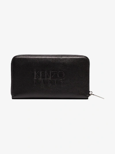 Shop Kenzo Black Tiger Leather Wallet