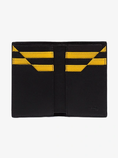 Shop Fendi Black  Mania Logo Strap Card Holder In Brown