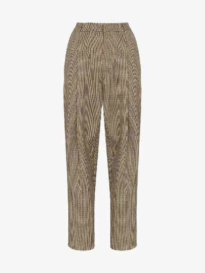 Shop Magda Butrym Totness Heritage Check Wool Trousers In Neutrals