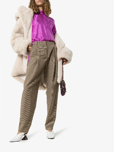 Shop Magda Butrym Totness Heritage Check Wool Trousers In Neutrals