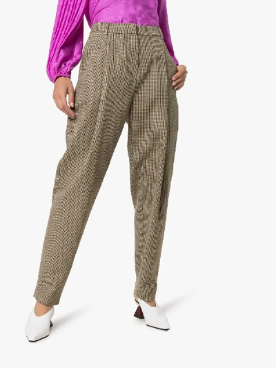 Shop Magda Butrym Totness Heritage Check Wool Trousers In Neutrals