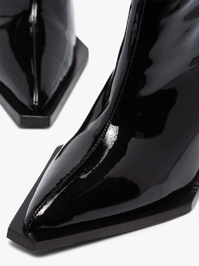 Shop Marques' Almeida Marques'almeida Black 80 Patent Leather Ankle Boots