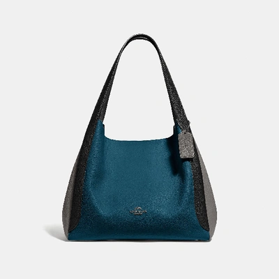 COACH POLISHED PEBBLE leather Hadley Hobo In Colorblock Gm/Peacock Multi  76088 $299.00 - PicClick