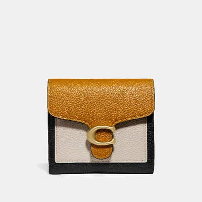 Shop Coach Tabby Small Wallet In Colorblock - Women's In Straw Multi/brass