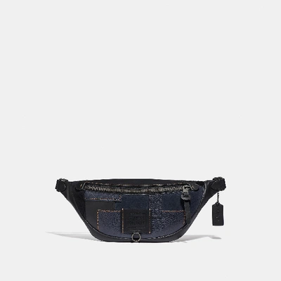 Shop Coach Rivington Belt Bag With Patchwork In Black/black Copper