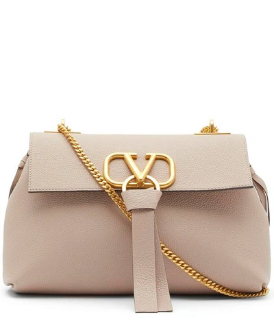 Shop Valentino Small V-ring Shoulder Bag In Pink