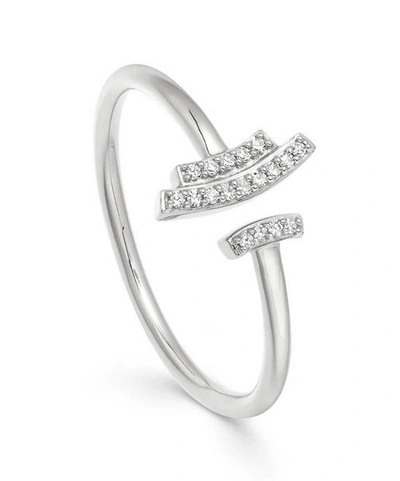 Shop Astley Clarke White Gold Icon Scala Mini Diamond Open Ring In White, Gold