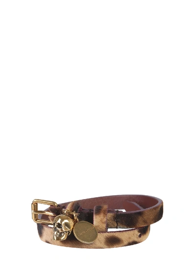 Shop Alexander Mcqueen Double Turn Bracelet In Animalier