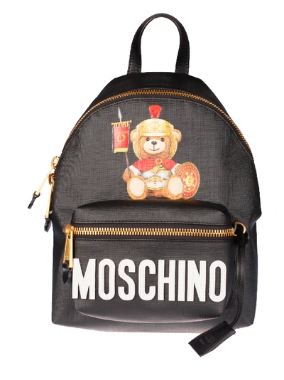 Shop Moschino Teddy Print Backpack In Black