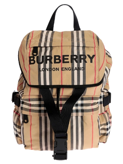 Shop Burberry Small Checked Backpack