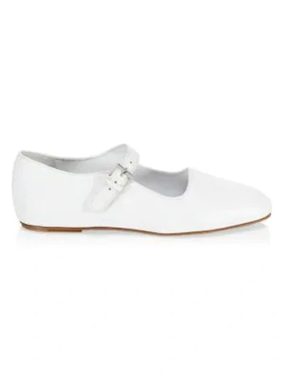 Shop The Row Women's Ava Leather Flats In Optic