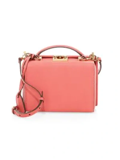 Shop Mark Cross Small Grace Box Leather Crossbody Bag In Papaya