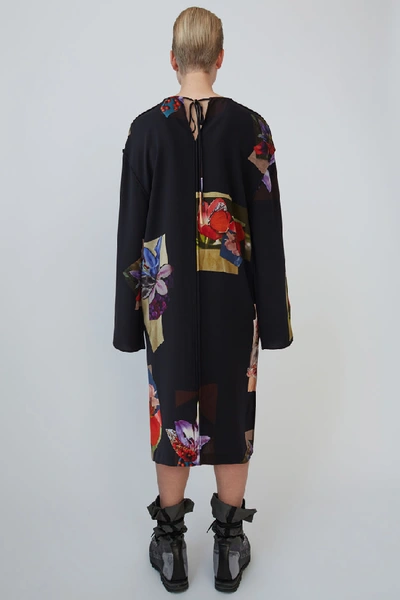 Shop Acne Studios Flower-print Dress Black