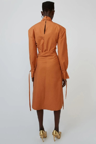 Shop Acne Studios Midi Dress Dusty Orange