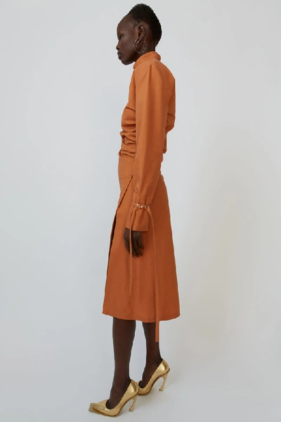 Shop Acne Studios Midi Dress Dusty Orange