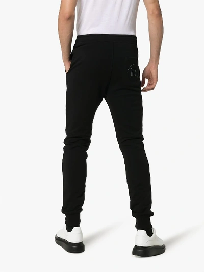 Shop Balmain Ribbed Detail Sweatpants In Black