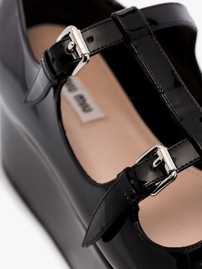 Shop Miu Miu Black Double T-bar Platform Pumps