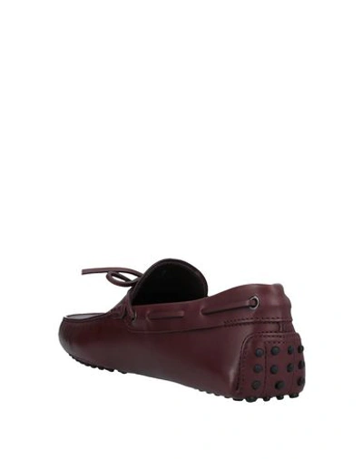 Shop Tod's Man Loafers Burgundy Size 9 Leather In Red