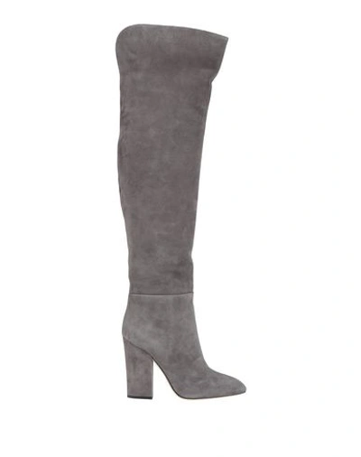 Shop Sergio Rossi Knee Boots In Lead