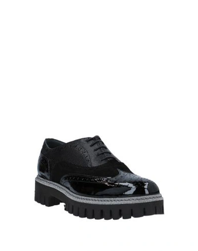 Shop Alberto Guardiani Woman Lace-up Shoes Black Size 9.5 Soft Leather