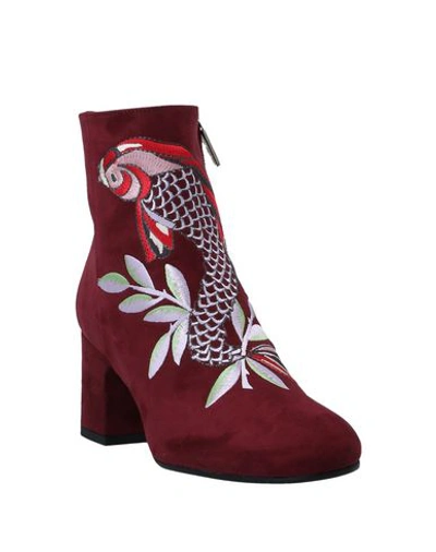 Pollini Ankle Boot In Maroon