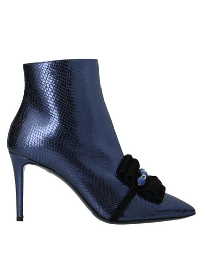 Shop Pollini Ankle Boots In Blue