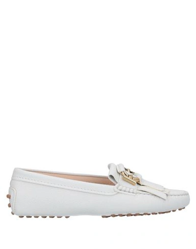 Shop Tod's Woman Loafers White Size 5 Soft Leather