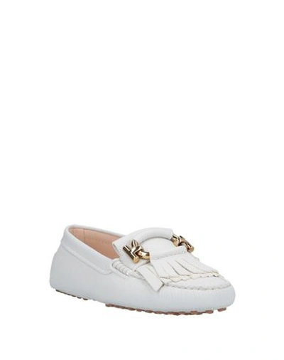 Shop Tod's Woman Loafers White Size 5 Soft Leather