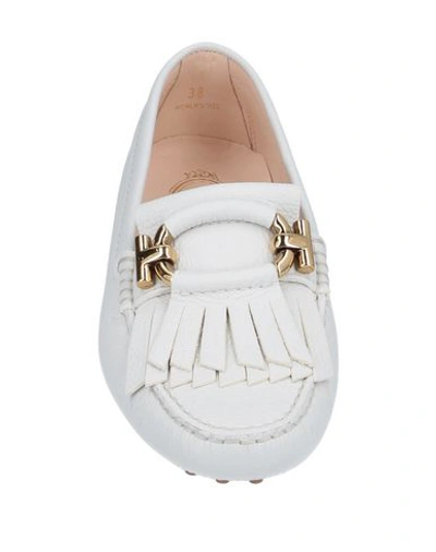 Shop Tod's Woman Loafers White Size 5 Soft Leather