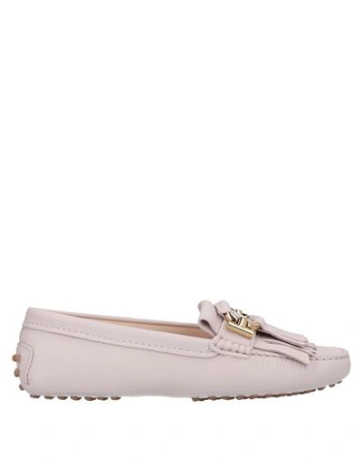 Shop Tod's Woman Loafers Light Pink Size 6.5 Soft Leather