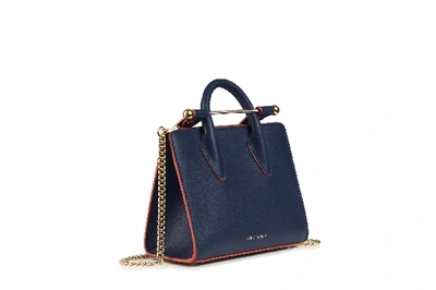 Shop Strathberry The  Nano Tote In Navy With Maple Edge