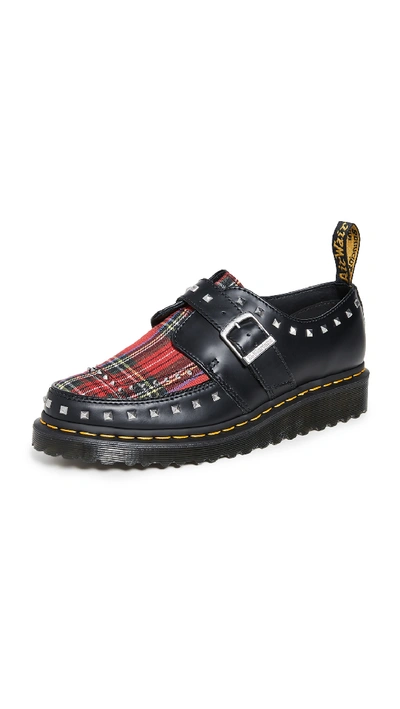 Shop Dr. Martens Ramsey Monk Creepers In Black/red Stewart