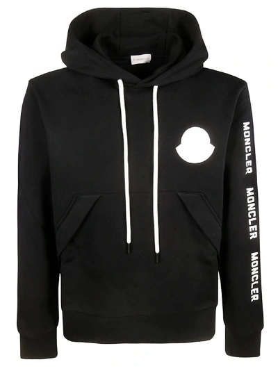 Shop Moncler Logo Hoodie In Nero