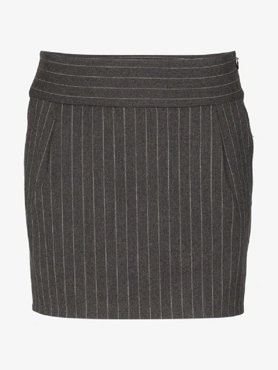 Shop Alexandre Vauthier Pinstripe Mini Skirt In Grey