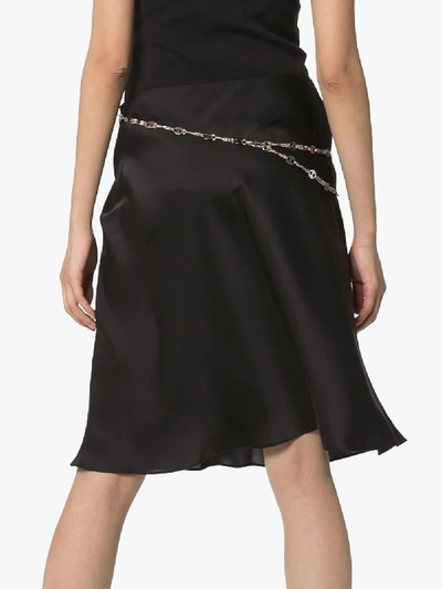 Shop Paco Rabanne Chain Belt Flared Skirt In Black