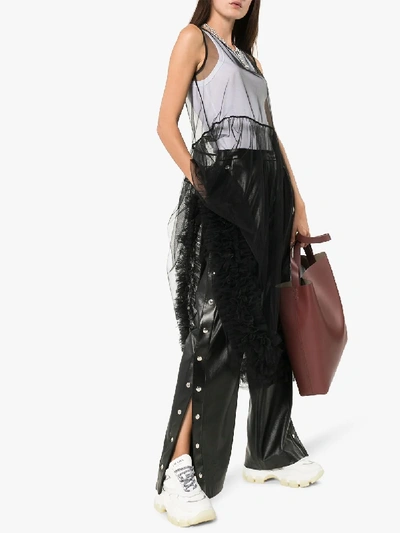 Shop Molly Goddard Alison Tulle Midi Dress In Black
