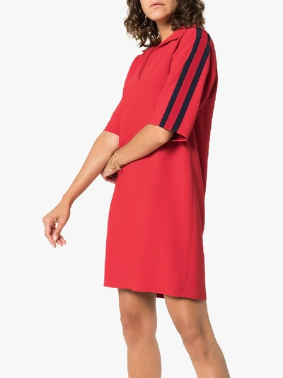 Shop Gucci Striped Tunic In Red