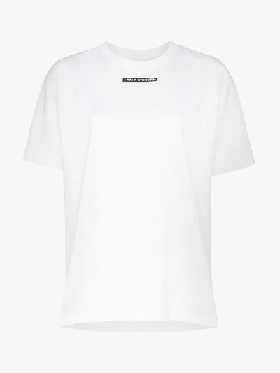 Shop Burberry Ronan Slogan Print T-shirt In White
