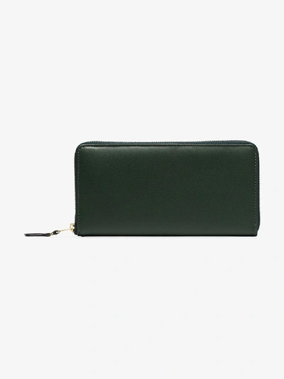 Shop Comme Des Garçons Green Continental Leather Wallet