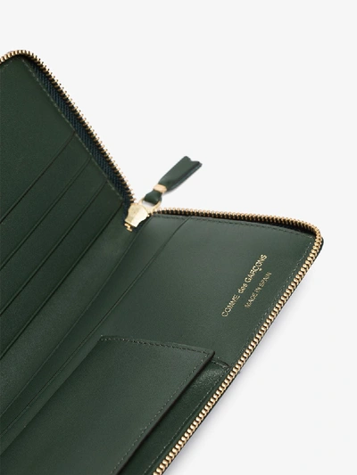 Shop Comme Des Garçons Green Continental Leather Wallet