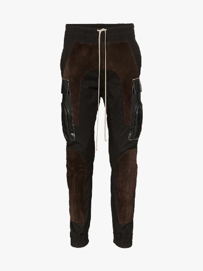 Shop Rick Owens Dual Texture Slim Sweatpants In Black