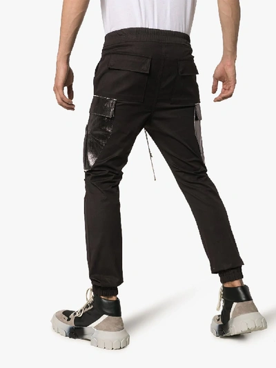 Shop Rick Owens Dual Texture Slim Sweatpants In Black