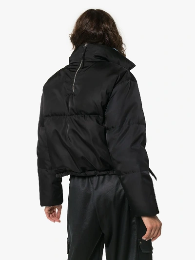 Shop Prada Zip-up Nylon Puffer Jacket In Black