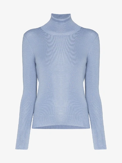 Shop Prada Gestrickter Rollkragenpullover In Blue