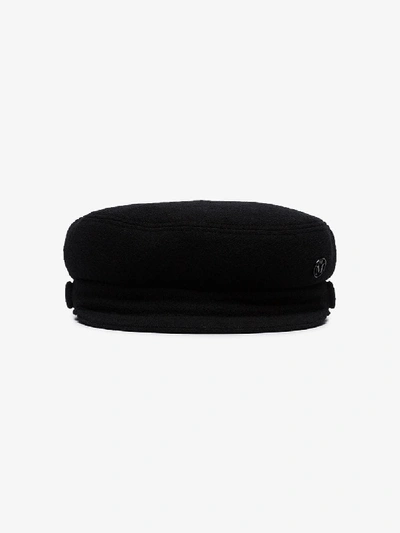 Shop Maison Michel Black Abby Baker Boy Hat