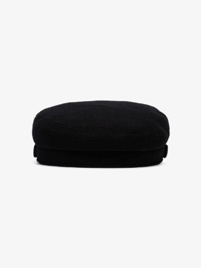 Shop Maison Michel Black Abby Baker Boy Hat