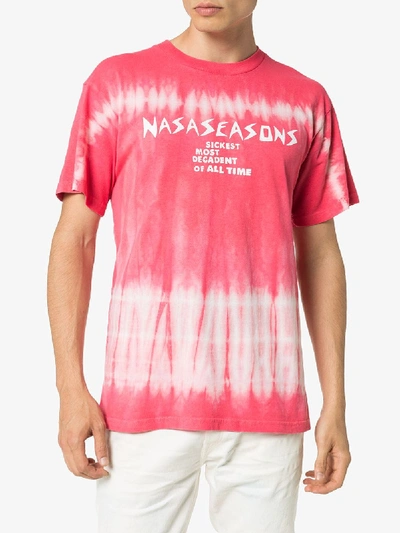 Shop Nasaseasons Tie-dye Logo Cotton T-shirt In Red