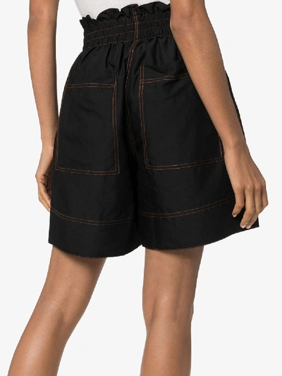 Shop 3x1 Lee Mathews Lucien Wide Leg Shorts In Black