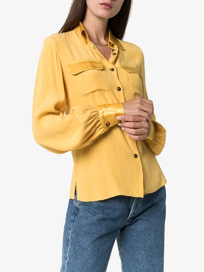 Shop Usisi Jacquetta Buttoned Shirt In Yellow