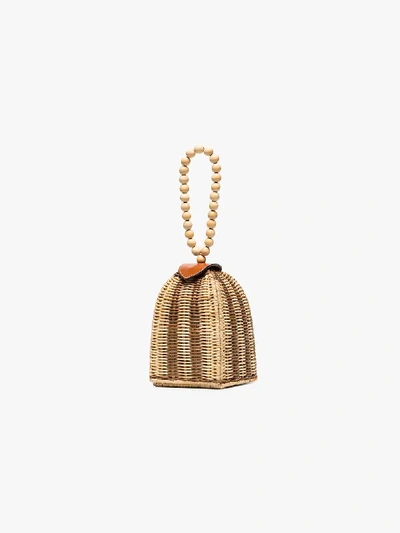 Shop Ulla Johnson Beige Raya Woven Bracelet Bag In Neutrals